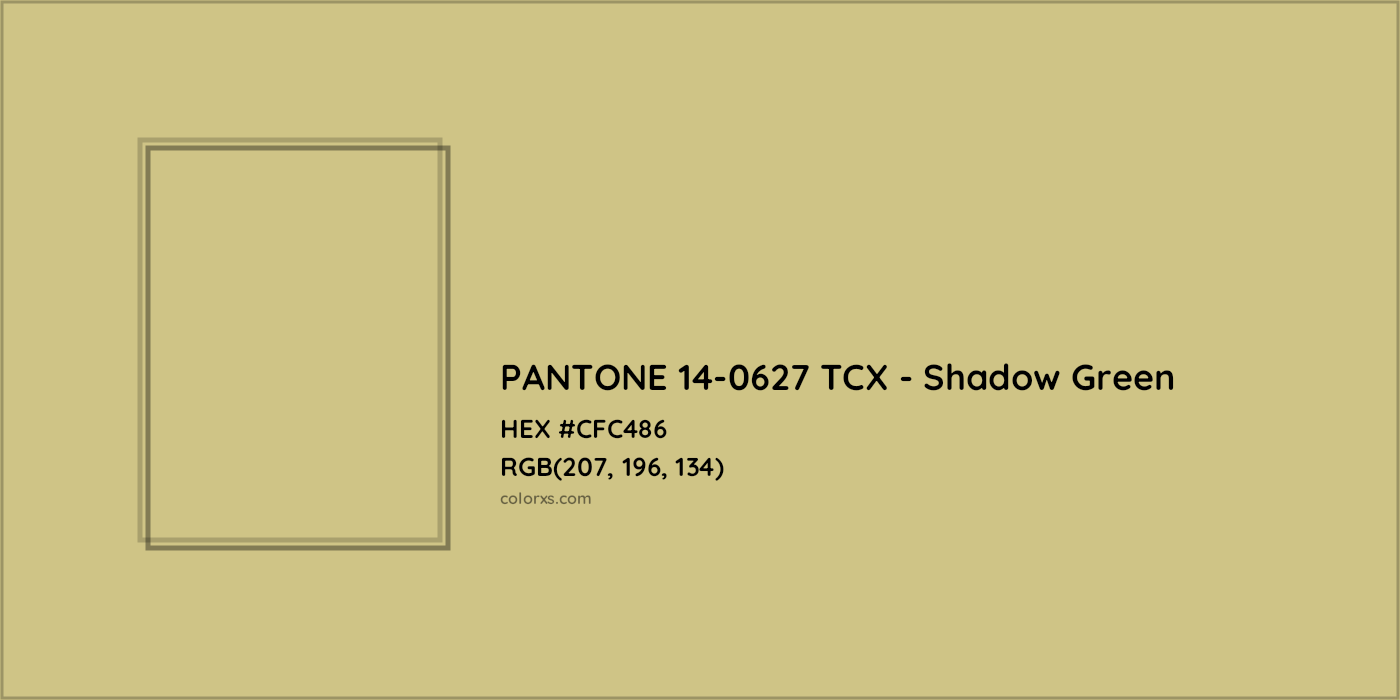 HEX #CFC486 PANTONE 14-0627 TCX - Shadow Green CMS Pantone TCX - Color Code