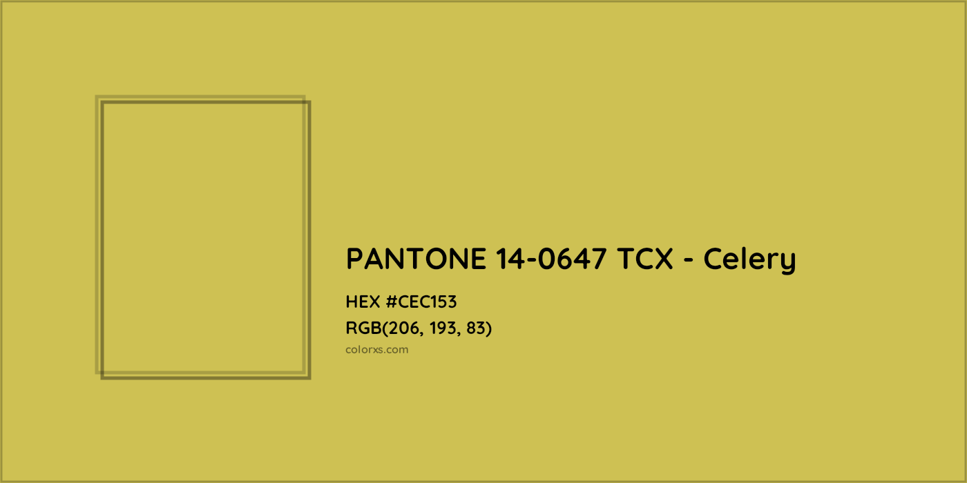 HEX #CEC153 PANTONE 14-0647 TCX - Celery CMS Pantone TCX - Color Code
