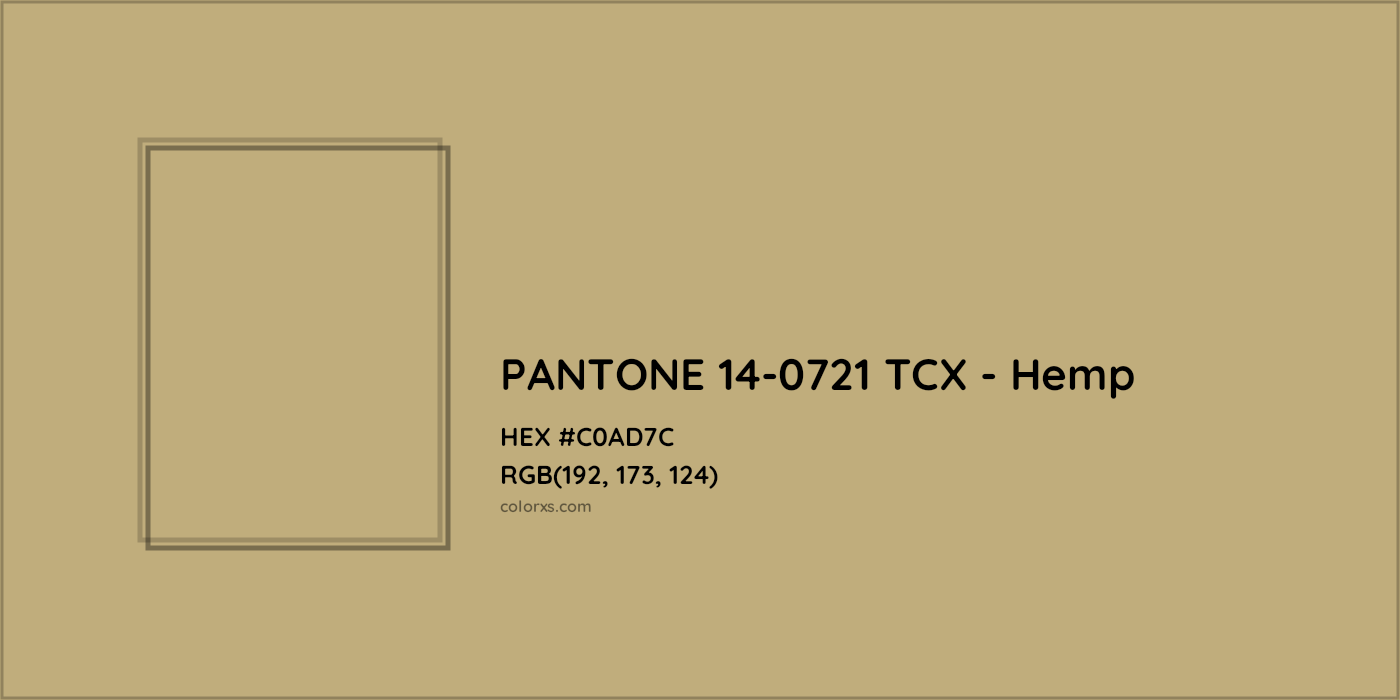 HEX #C0AD7C PANTONE 14-0721 TCX - Hemp CMS Pantone TCX - Color Code