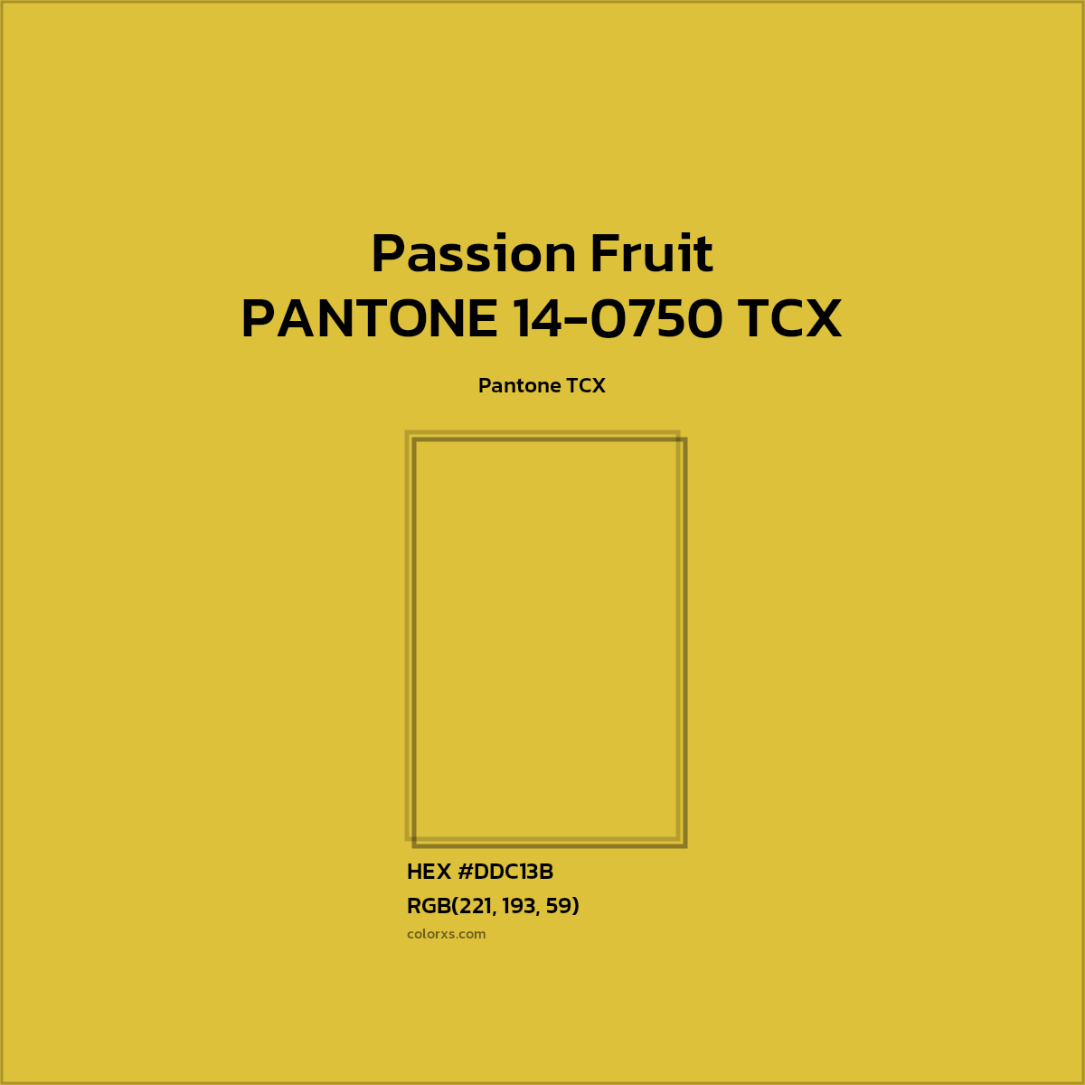HEX #DCC13A PANTONE 14-0750 TCX - Passion Fruit CMS Pantone TCX - Color Code