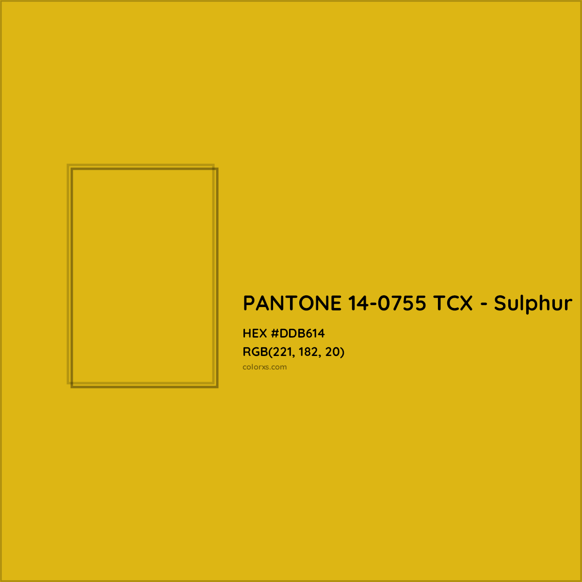 HEX #DDB614 PANTONE 14-0755 TCX - Sulphur CMS Pantone TCX - Color Code