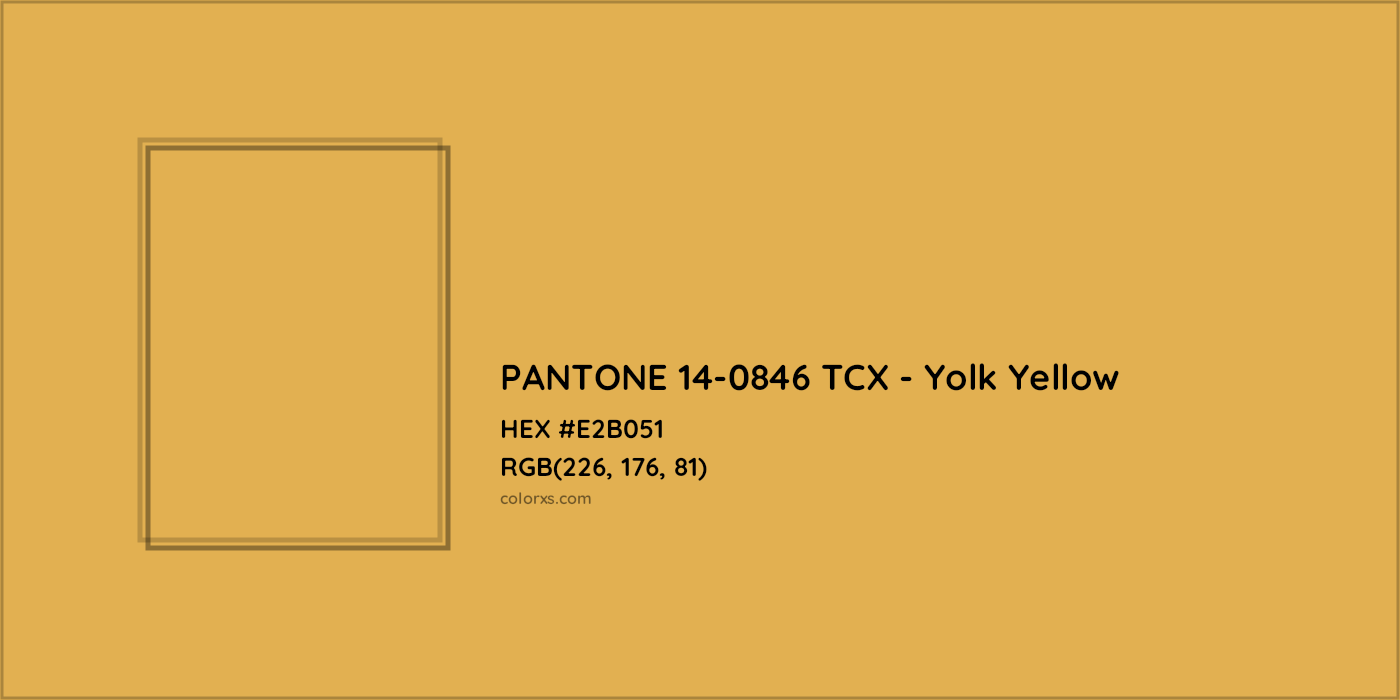 HEX #E2B051 PANTONE 14-0846 TCX - Yolk Yellow CMS Pantone TCX - Color Code