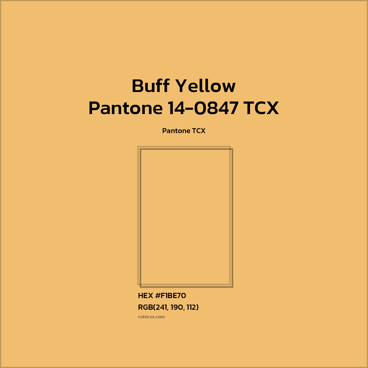 HEX #F1BF70 Pantone 14-0847 TCX - Buff Yellow CMS Pantone TCX - Color Code