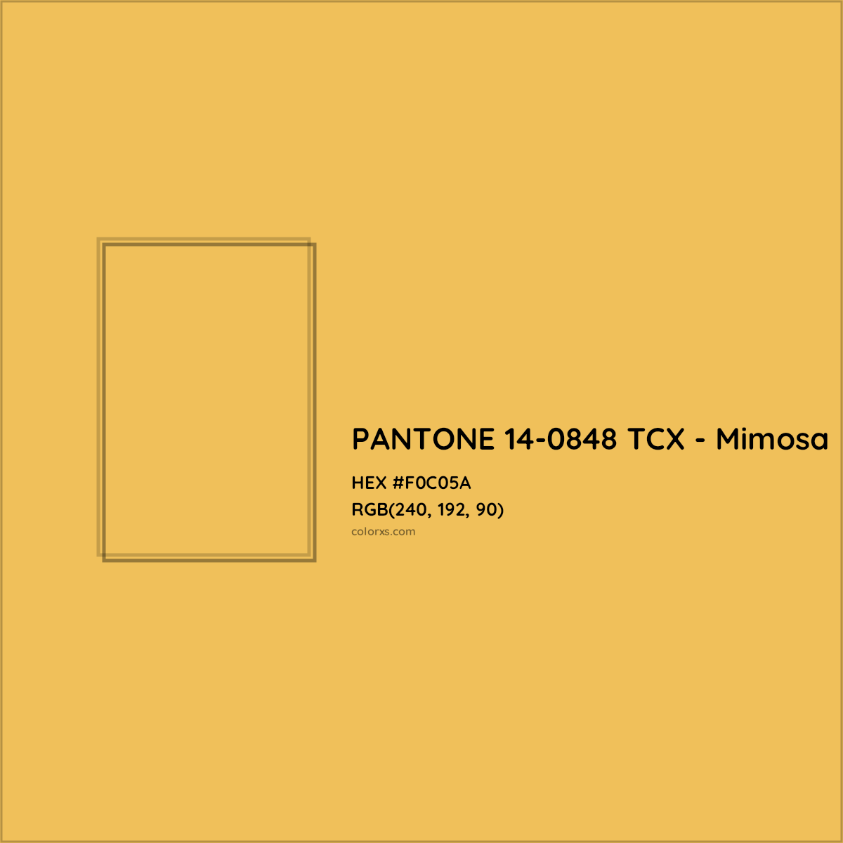 HEX #F0C05A PANTONE 14-0848 TCX - Mimosa CMS Pantone TCX - Color Code