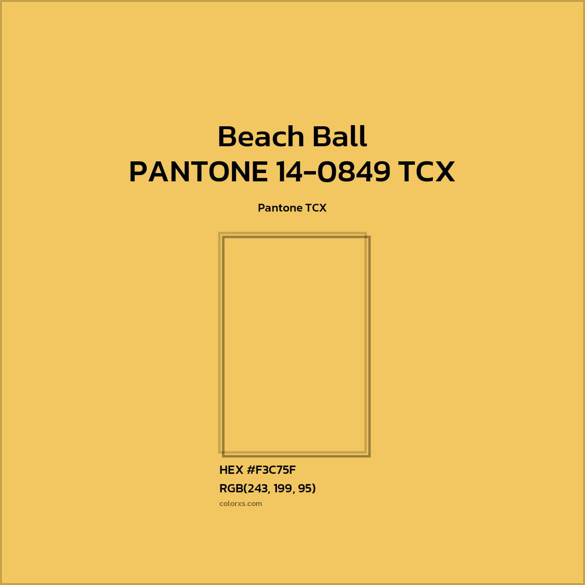 HEX #F3C65F PANTONE 14-0849 TCX - Beach Ball CMS Pantone TCX - Color Code