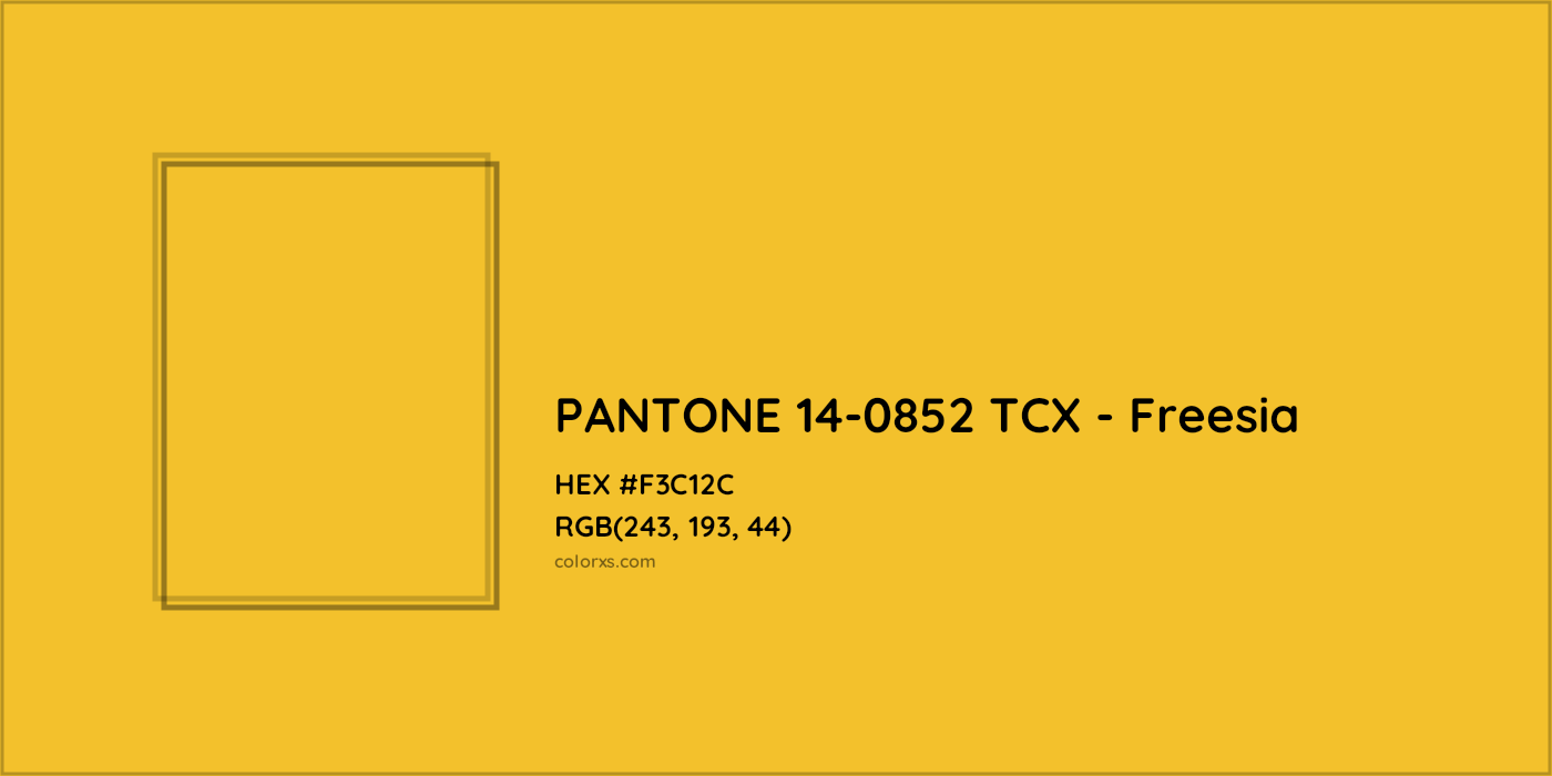 HEX #F3C12C PANTONE 14-0852 TCX - Freesia CMS Pantone TCX - Color Code