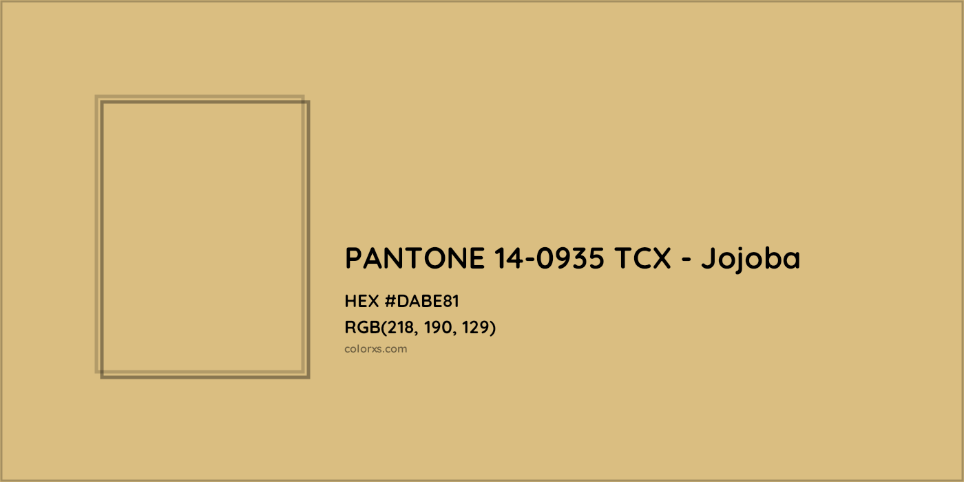 HEX #DABE81 PANTONE 14-0935 TCX - Jojoba CMS Pantone TCX - Color Code
