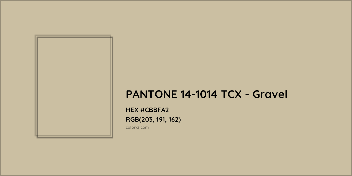 HEX #CBBFA2 PANTONE 14-1014 TCX - Gravel CMS Pantone TCX - Color Code