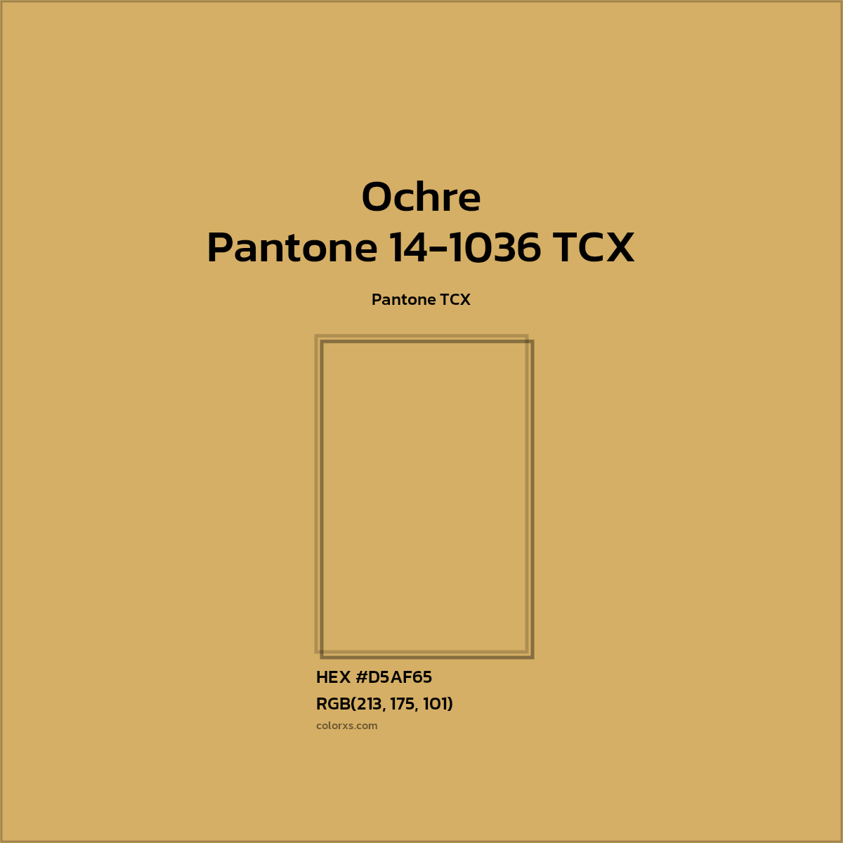 HEX #D6AF66 Pantone 14-1036 TCX - Ochre CMS Pantone TCX - Color Code