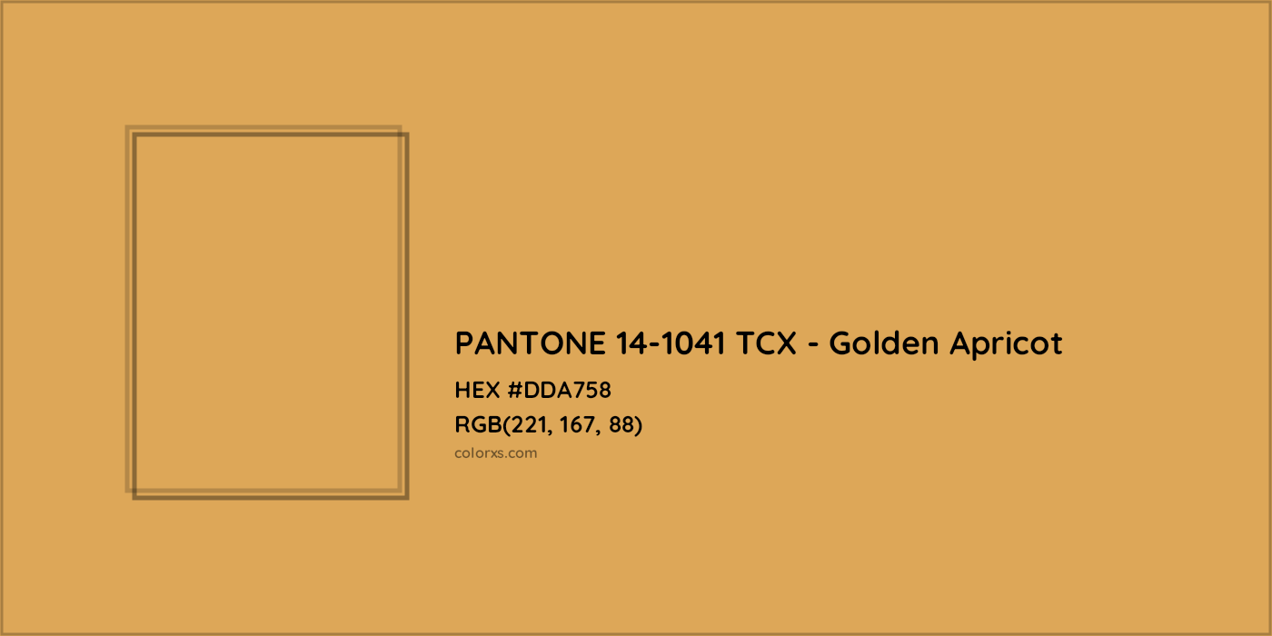 HEX #DDA758 PANTONE 14-1041 TCX - Golden Apricot CMS Pantone TCX - Color Code