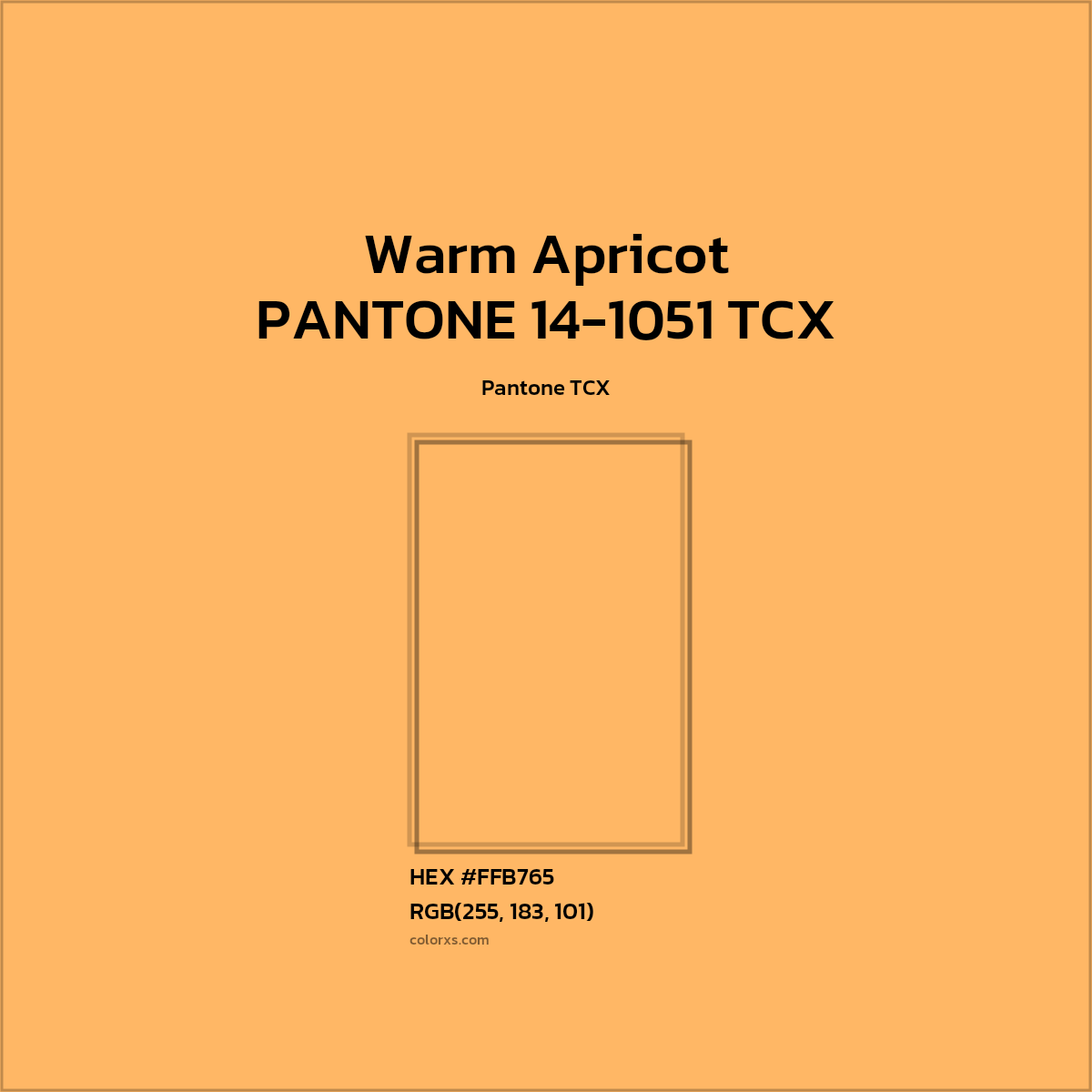 HEX #FFB765 PANTONE 14-1051 TCX - Warm Apricot CMS Pantone TCX - Color Code