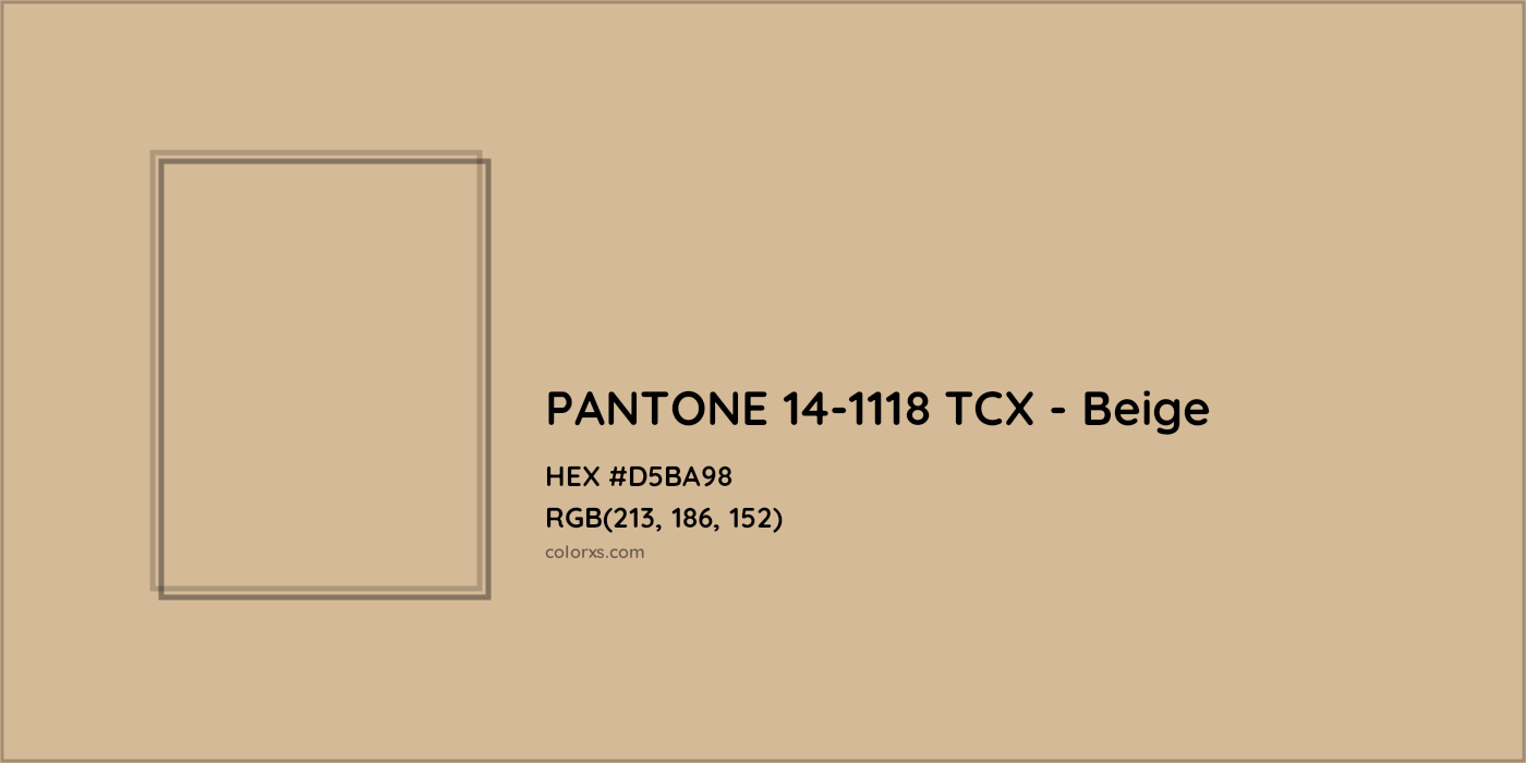 HEX #D5BA98 PANTONE 14-1118 TCX - Beige CMS Pantone TCX - Color Code