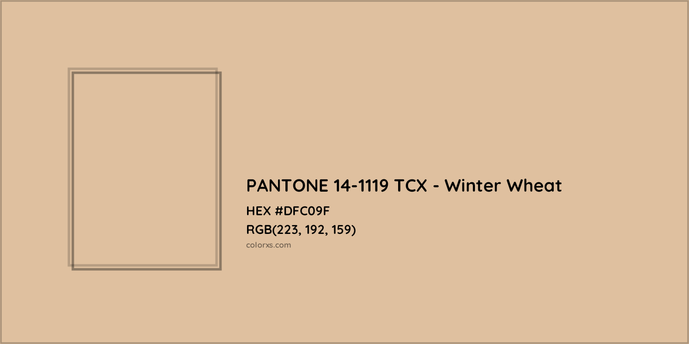 HEX #DFC09F PANTONE 14-1119 TCX - Winter Wheat CMS Pantone TCX - Color Code