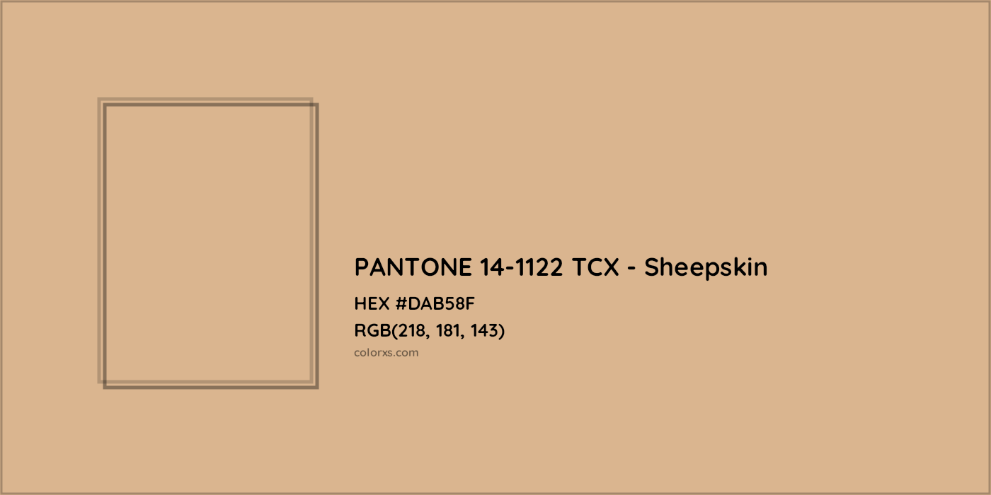 HEX #DAB58F PANTONE 14-1122 TCX - Sheepskin CMS Pantone TCX - Color Code