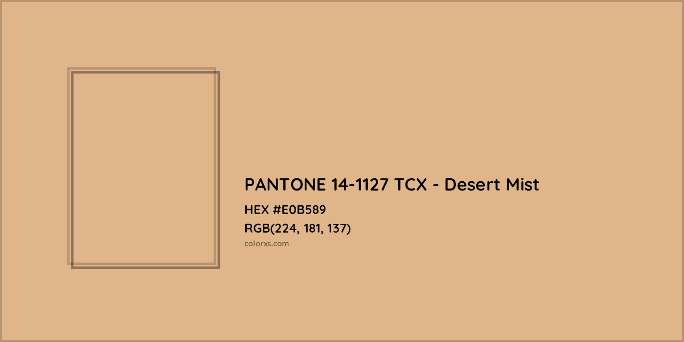 HEX #E0B589 PANTONE 14-1127 TCX - Desert Mist CMS Pantone TCX - Color Code