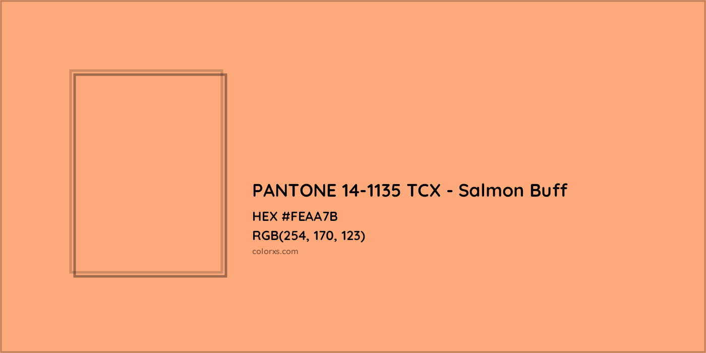 HEX #FEAA7B PANTONE 14-1135 TCX - Salmon Buff CMS Pantone TCX - Color Code