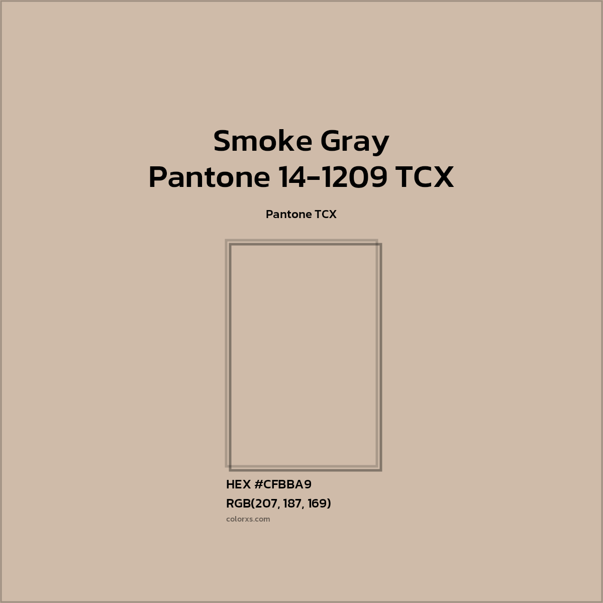 HEX #CEBBA8 Pantone 14-1209 TCX - Smoke Gray CMS Pantone TCX - Color Code
