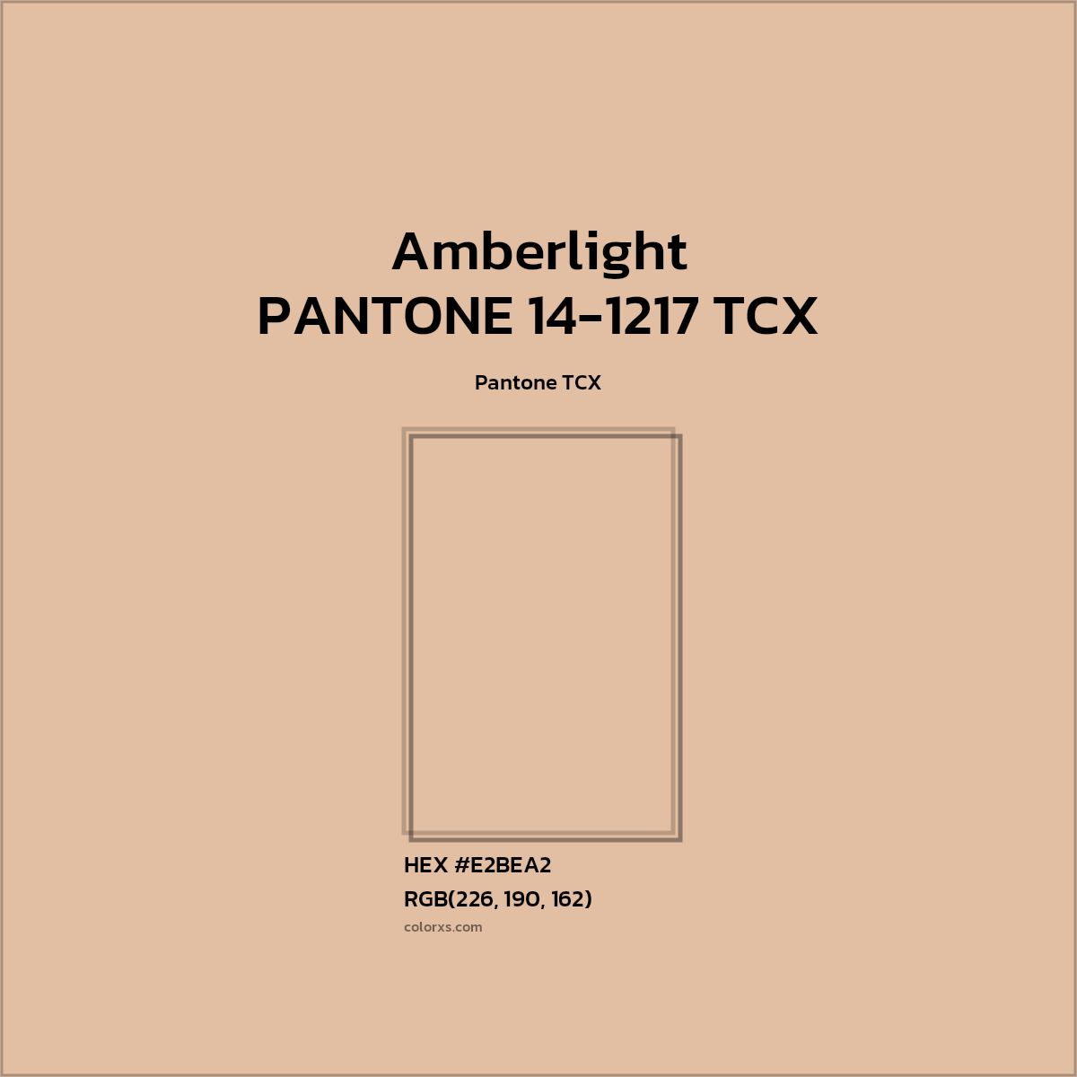 HEX #E3BEA2 PANTONE 14-1217 TCX - Amberlight CMS Pantone TCX - Color Code