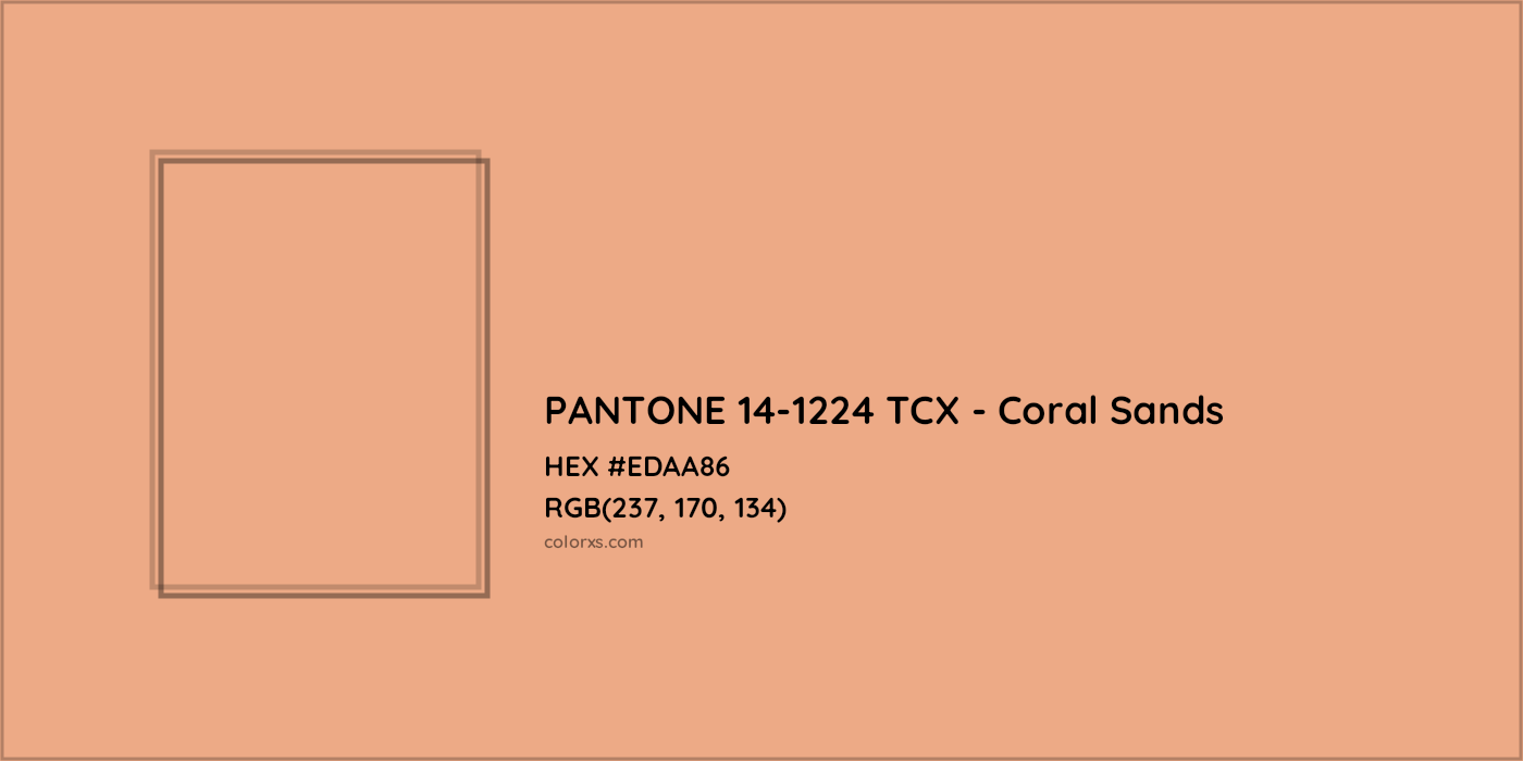 HEX #EDAA86 PANTONE 14-1224 TCX - Coral Sands CMS Pantone TCX - Color Code
