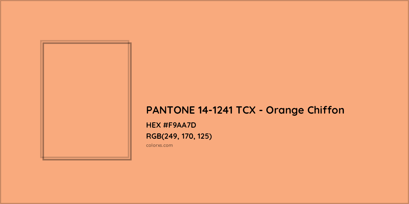 HEX #F9AA7D PANTONE 14-1241 TCX - Orange Chiffon CMS Pantone TCX - Color Code