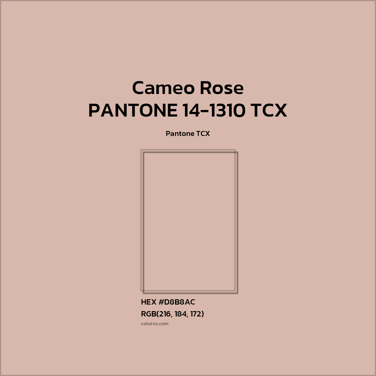 HEX #D7B8AB PANTONE 14-1310 TCX - Cameo Rose CMS Pantone TCX - Color Code