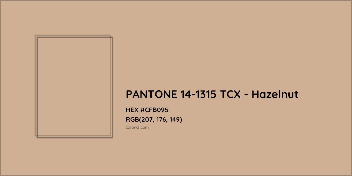 HEX #CFB095 PANTONE 14-1315 TCX - Hazelnut CMS Pantone TCX - Color Code