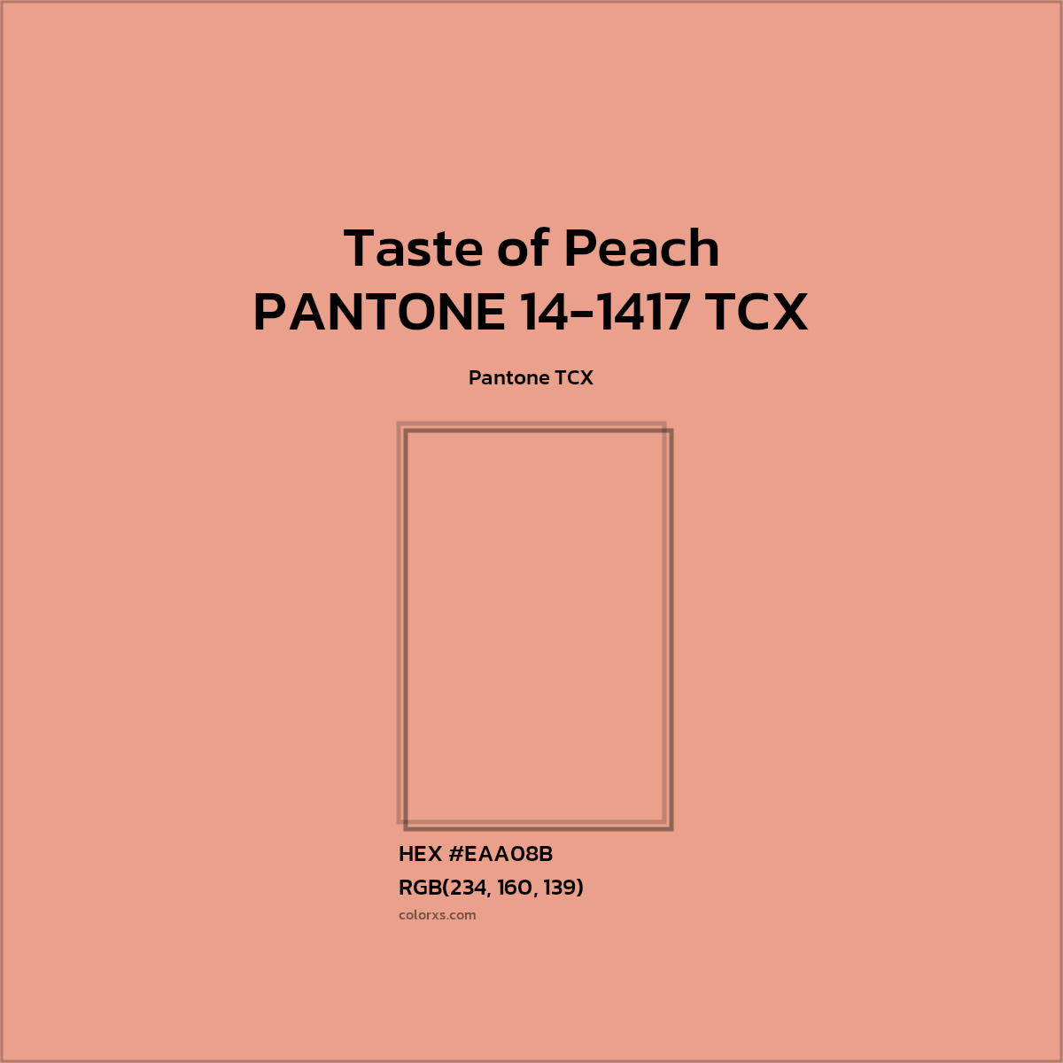 HEX #EA9F8A PANTONE 14-1417 TCX - Taste of Peach CMS Pantone TCX - Color Code