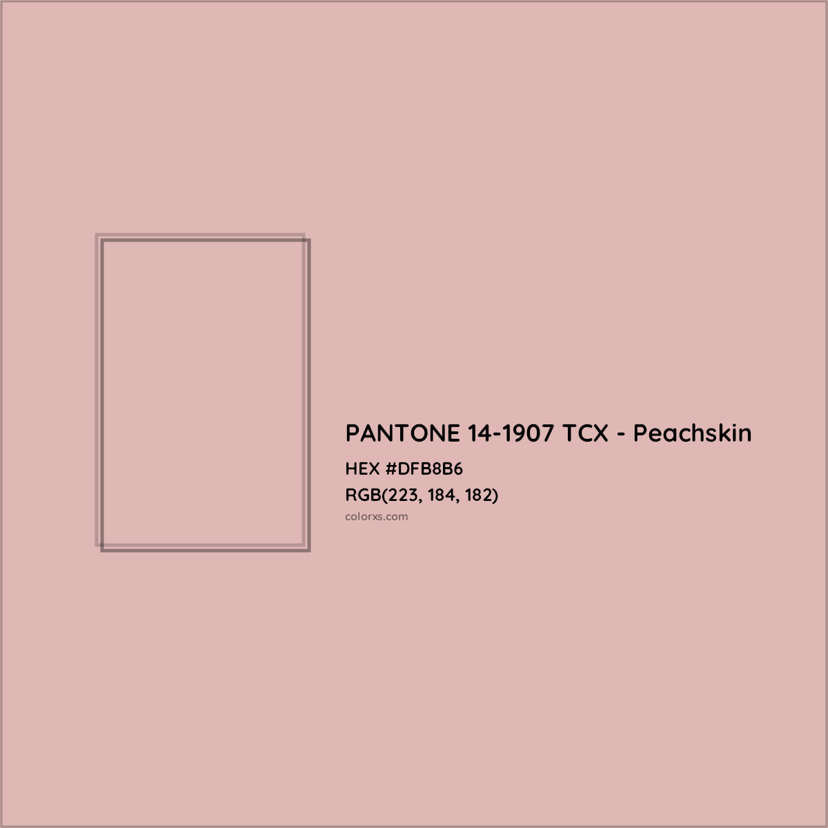 HEX #DFB8B6 PANTONE 14-1907 TCX - Peachskin CMS Pantone TCX - Color Code