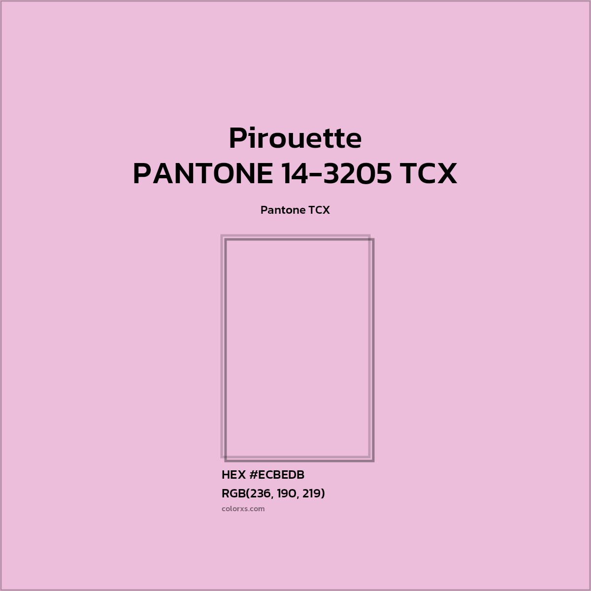 HEX #EDBEDC PANTONE 14-3205 TCX - Pirouette CMS Pantone TCX - Color Code