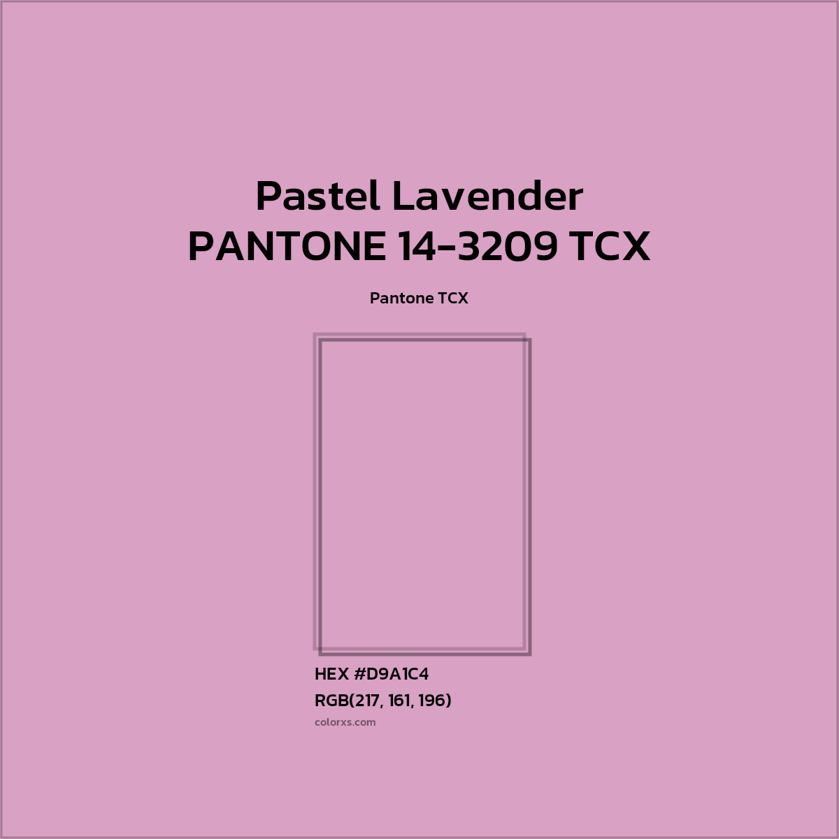 HEX #D8A1C4 PANTONE 14-3209 TCX - Pastel Lavender CMS Pantone TCX - Color Code