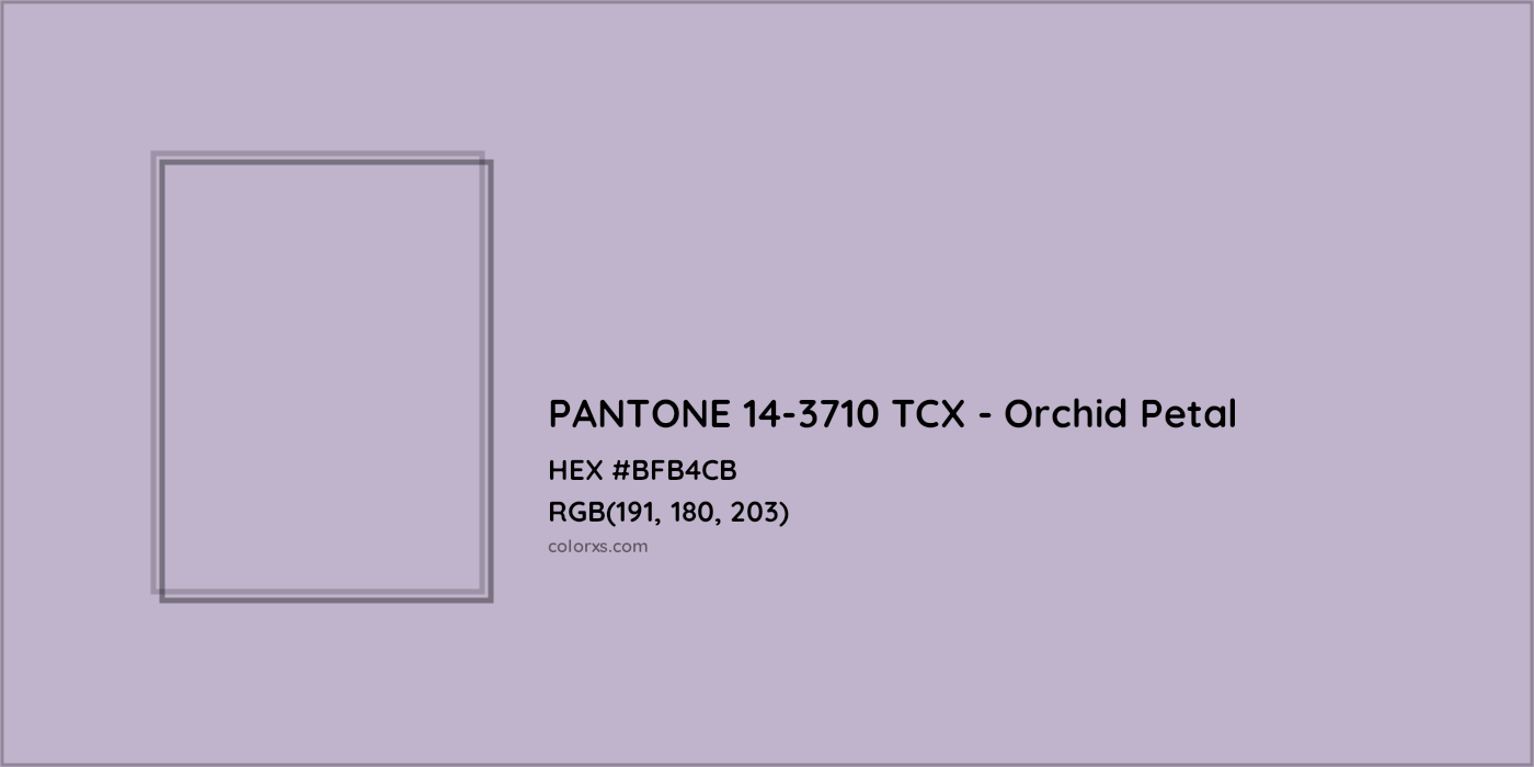 HEX #BFB4CB PANTONE 14-3710 TCX - Orchid Petal CMS Pantone TCX - Color Code