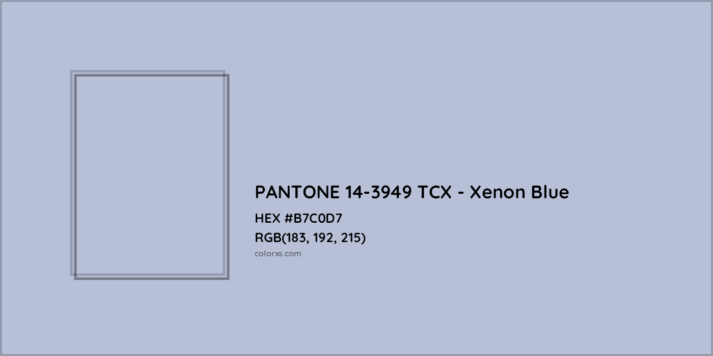 HEX #B7C0D7 PANTONE 14-3949 TCX - Xenon Blue CMS Pantone TCX - Color Code