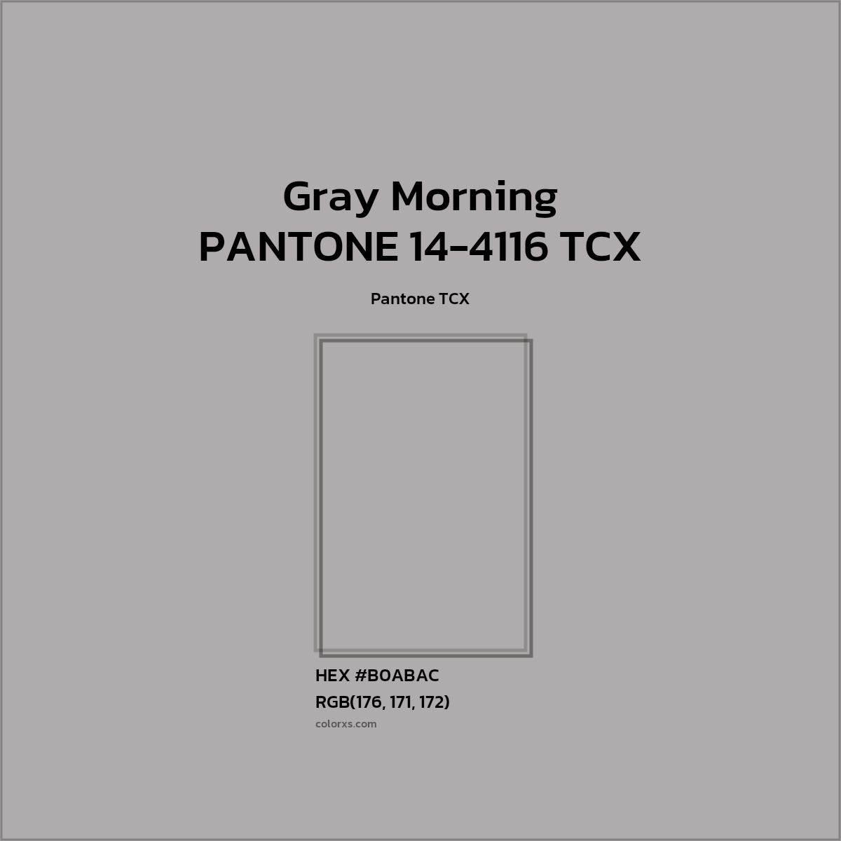 HEX #B0ABAC PANTONE 14-4116 TCX - Gray Morning CMS Pantone TCX - Color Code
