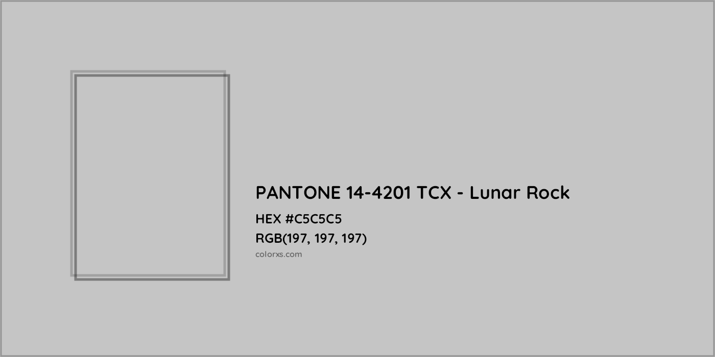 HEX #C5C5C5 PANTONE 14-4201 TCX - Lunar Rock CMS Pantone TCX - Color Code