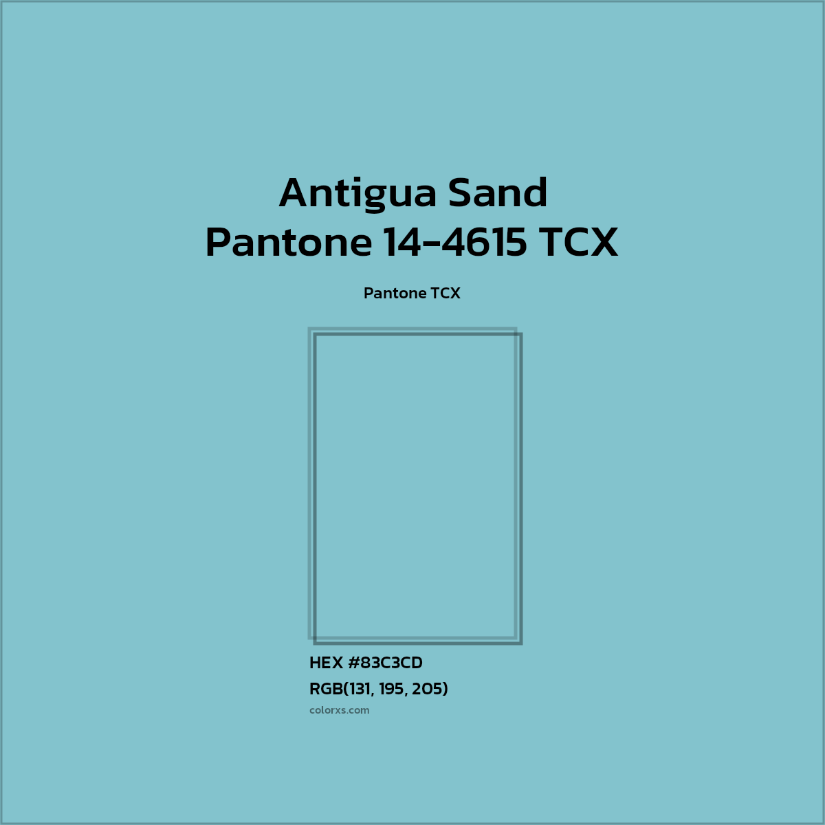 HEX #84C3CE Pantone 14-4615 TCX - Antigua Sand CMS Pantone TCX - Color Code
