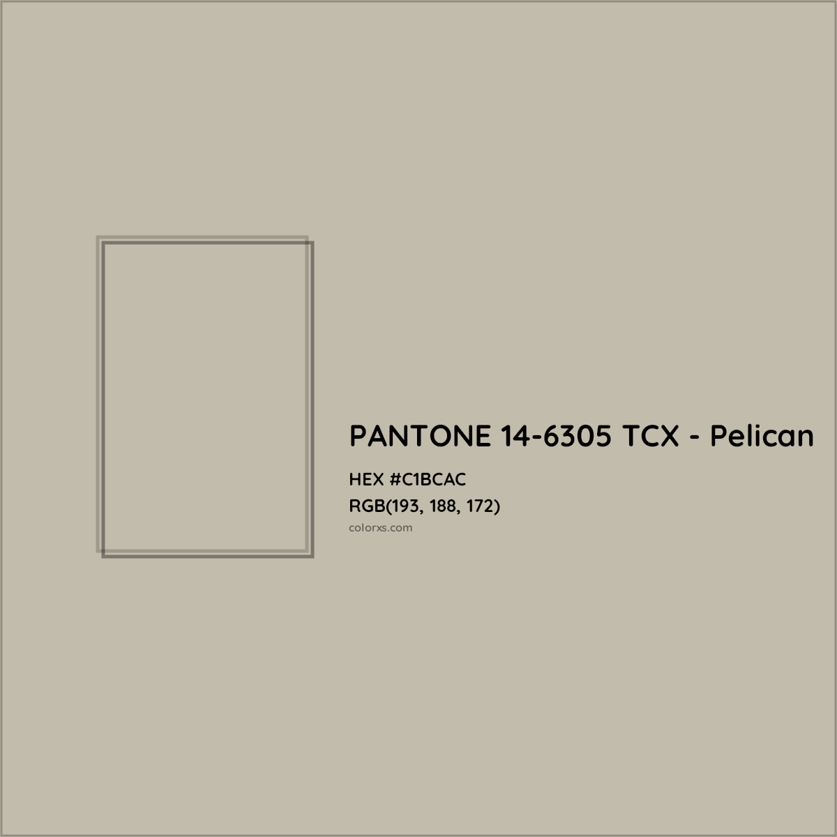 HEX #C1BCAC PANTONE 14-6305 TCX - Pelican CMS Pantone TCX - Color Code