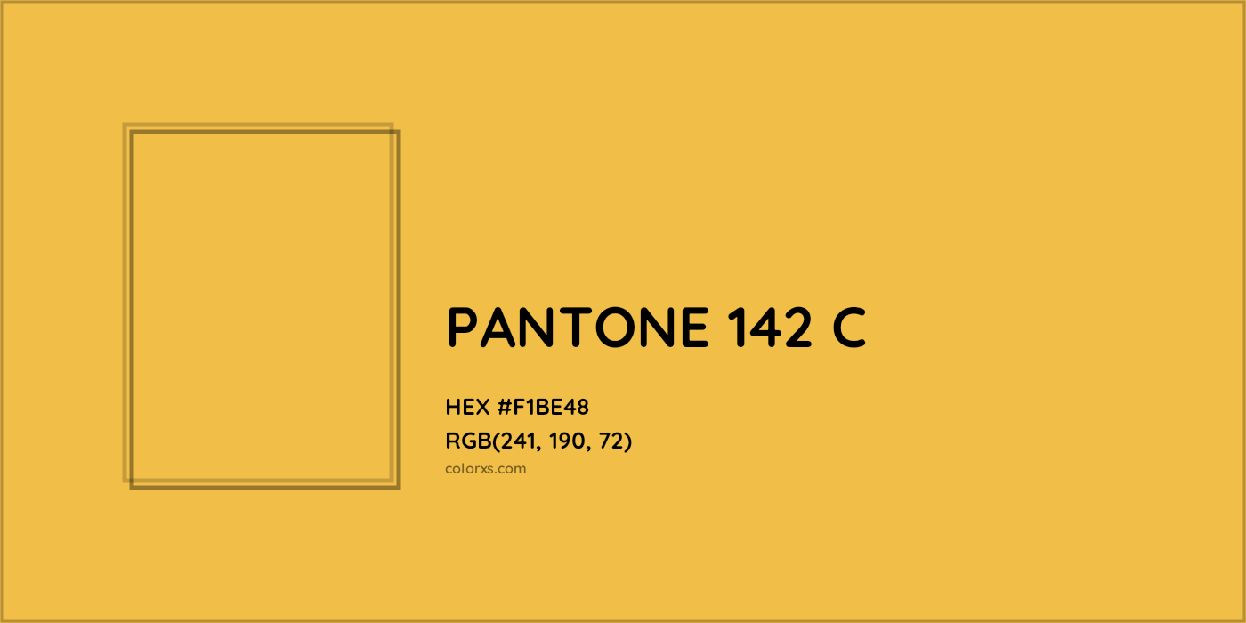 HEX #F1BE48 PANTONE 142 C CMS Pantone PMS - Color Code