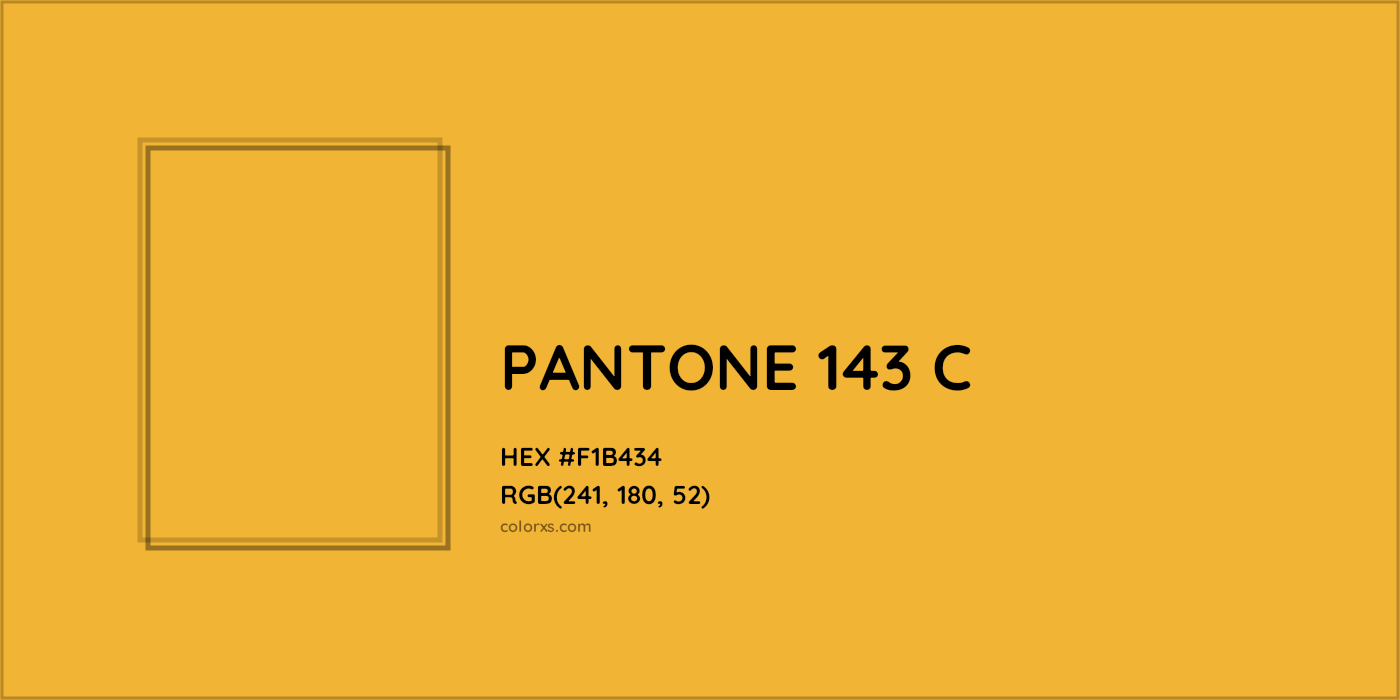 HEX #F1B434 PANTONE 143 C CMS Pantone PMS - Color Code