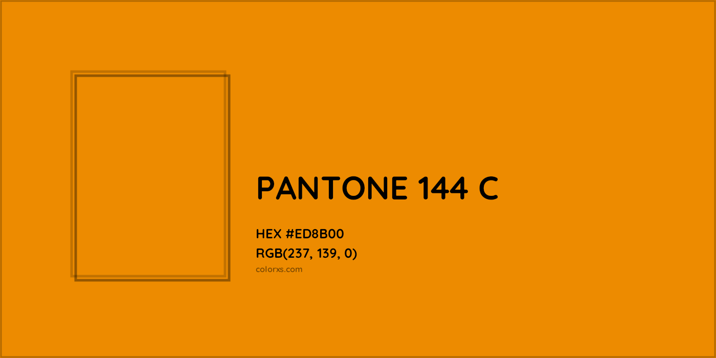 HEX #ED8B00 PANTONE 144 C CMS Pantone PMS - Color Code