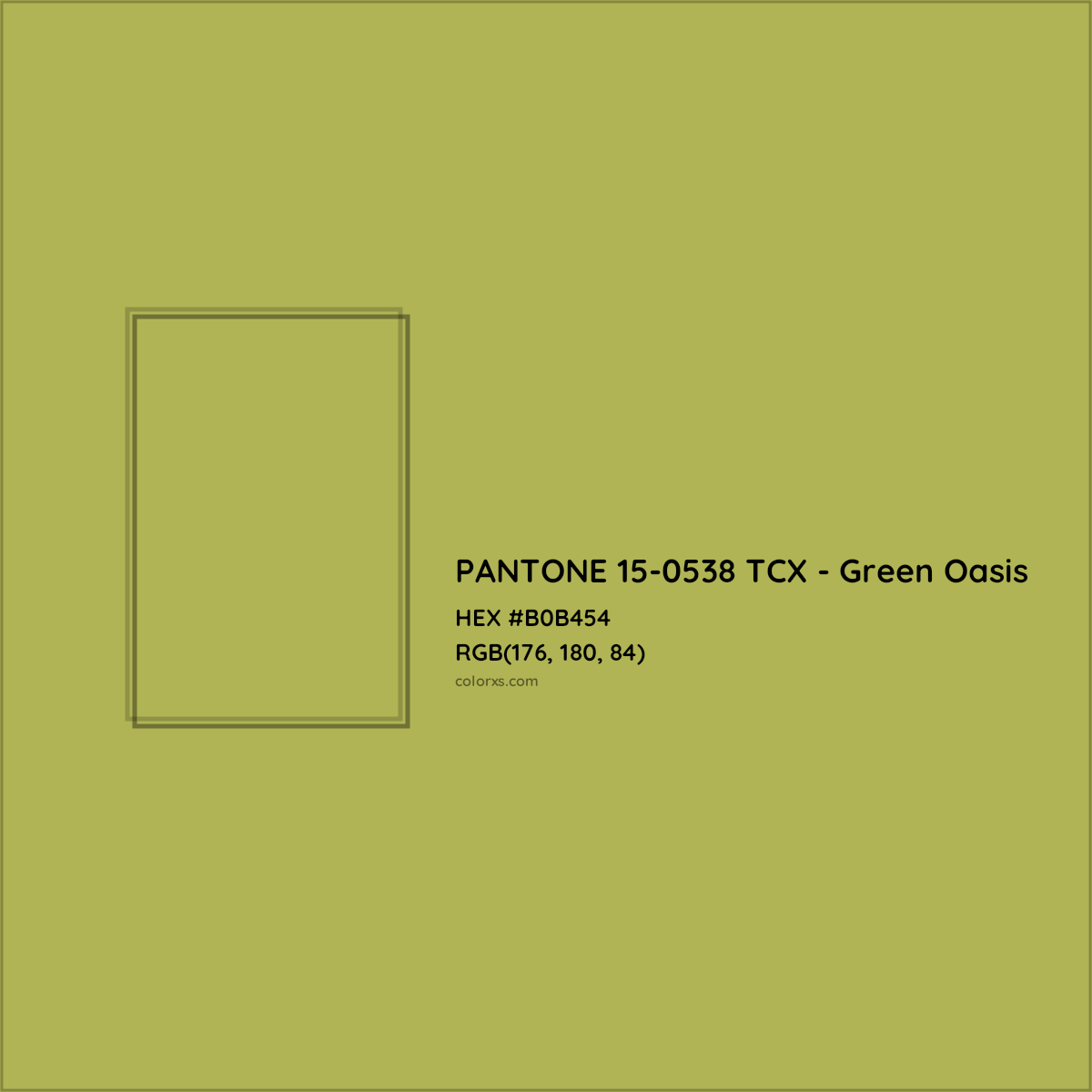 HEX #B0B454 PANTONE 15-0538 TCX - Green Oasis CMS Pantone TCX - Color Code