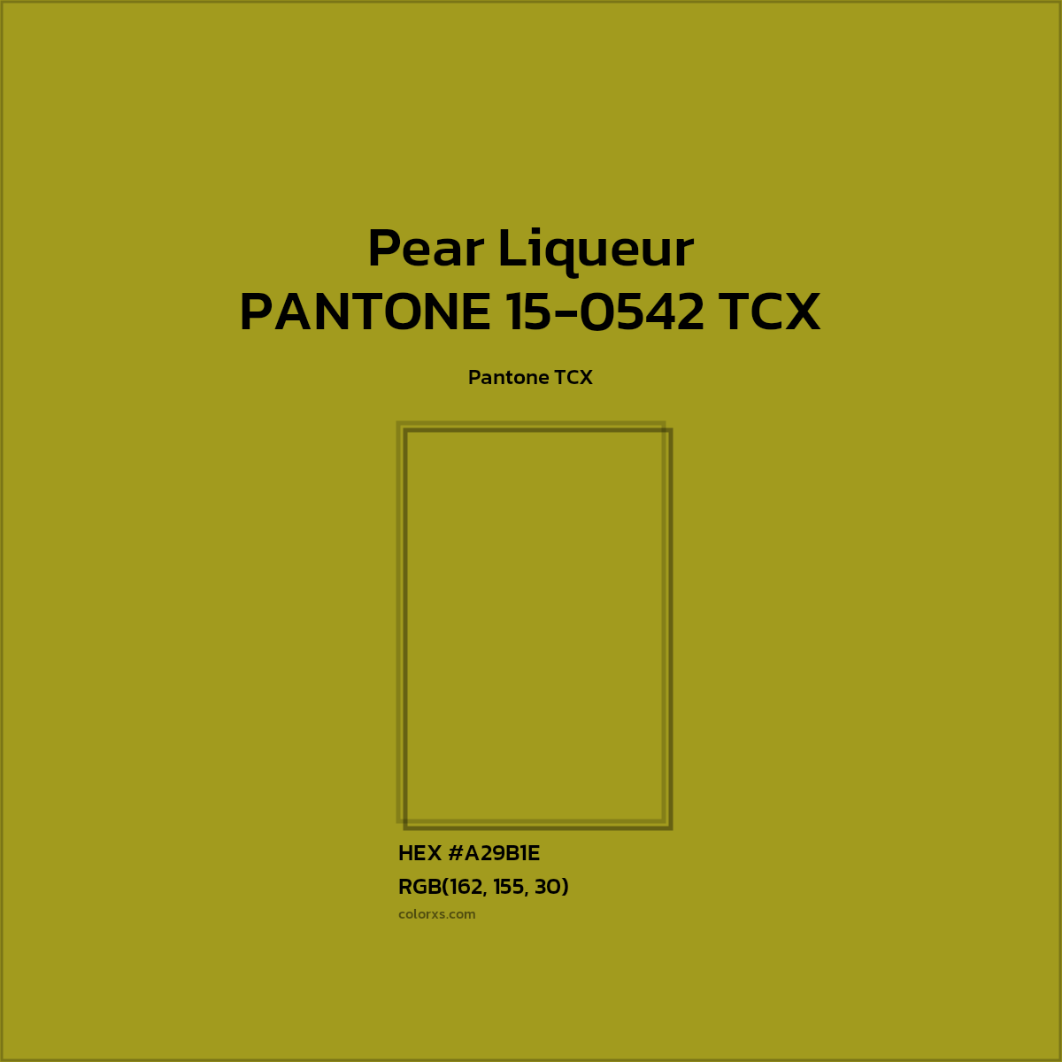 HEX #A29C1F PANTONE 15-0542 TCX - Pear Liqueur CMS Pantone TCX - Color Code