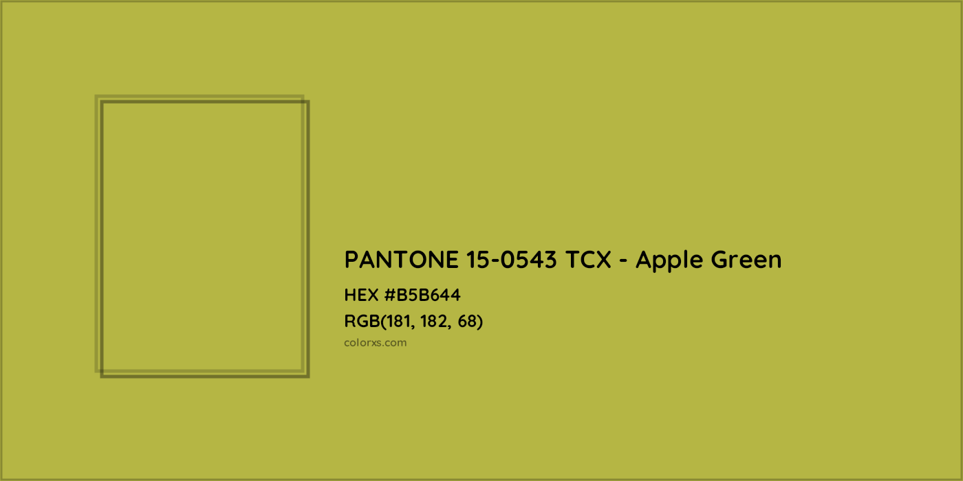 HEX #B5B644 PANTONE 15-0543 TCX - Apple Green CMS Pantone TCX - Color Code