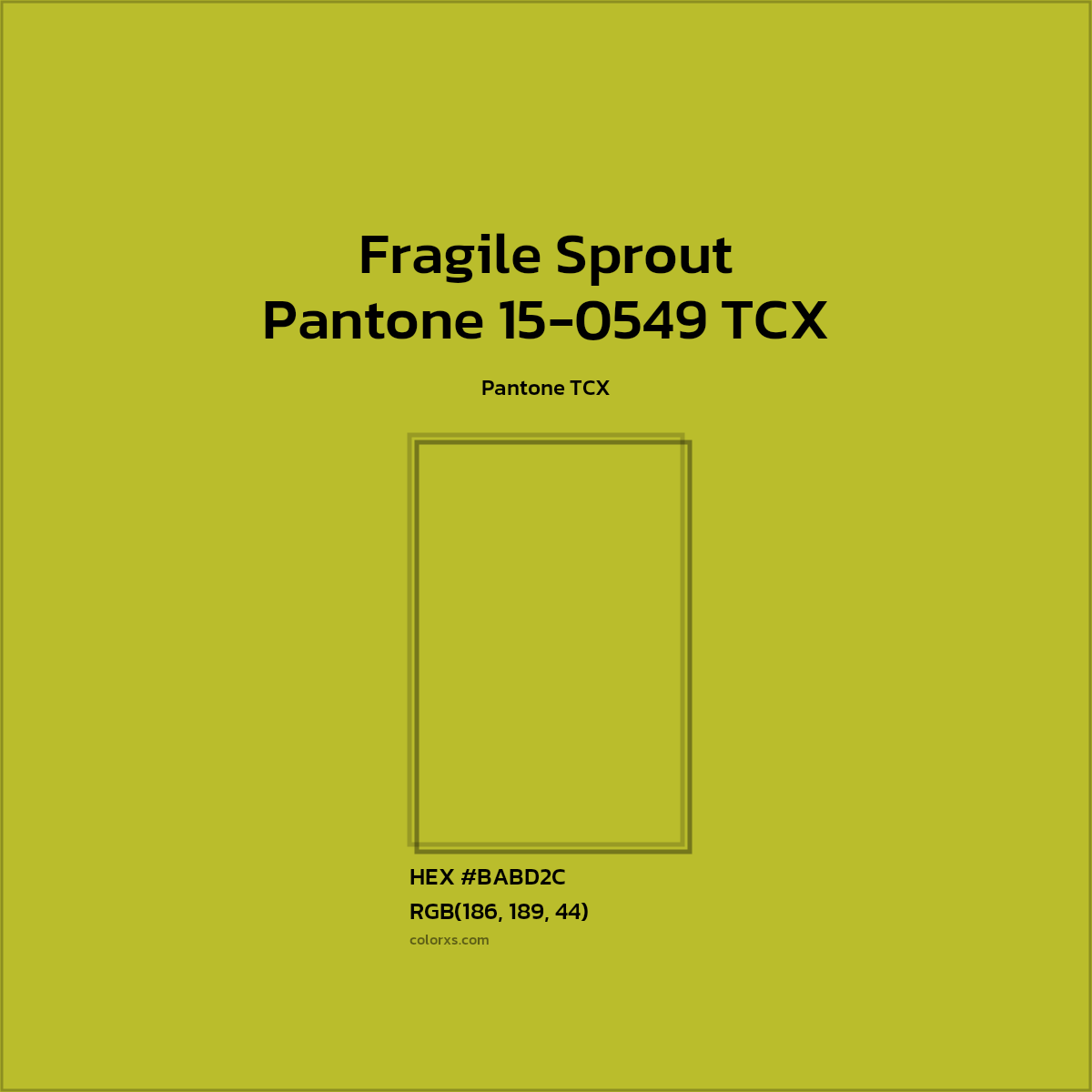 HEX #B9BD2B Pantone 15-0549 TCX - Fragile Sprout CMS Pantone TCX - Color Code