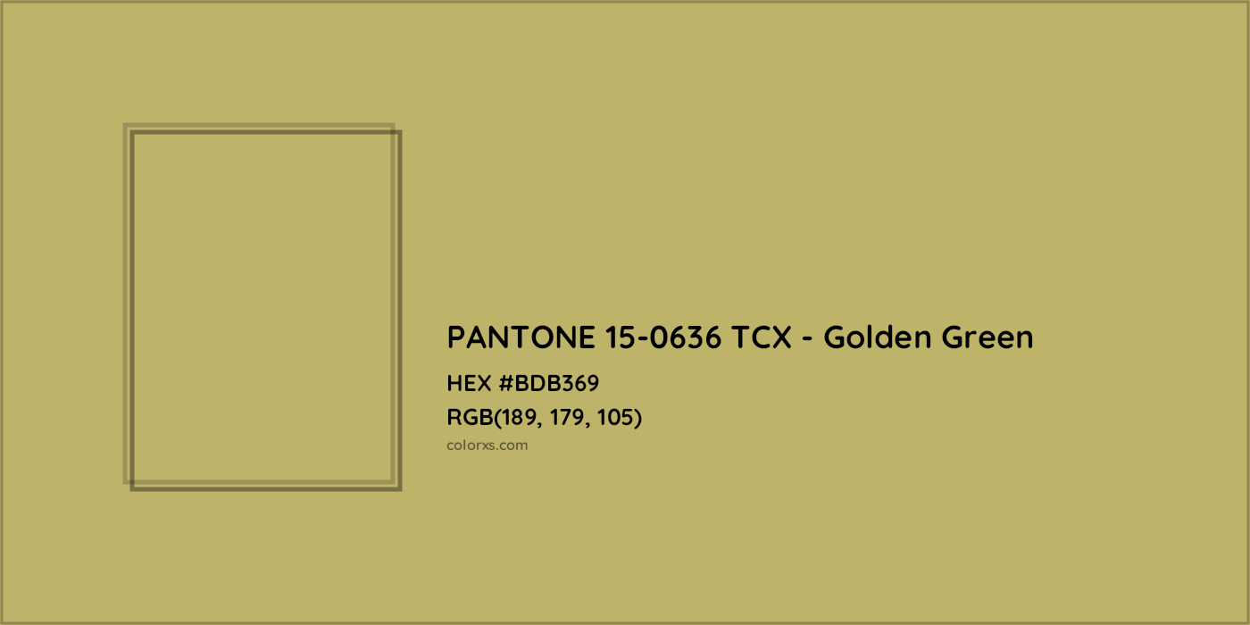 HEX #BDB369 PANTONE 15-0636 TCX - Golden Green CMS Pantone TCX - Color Code
