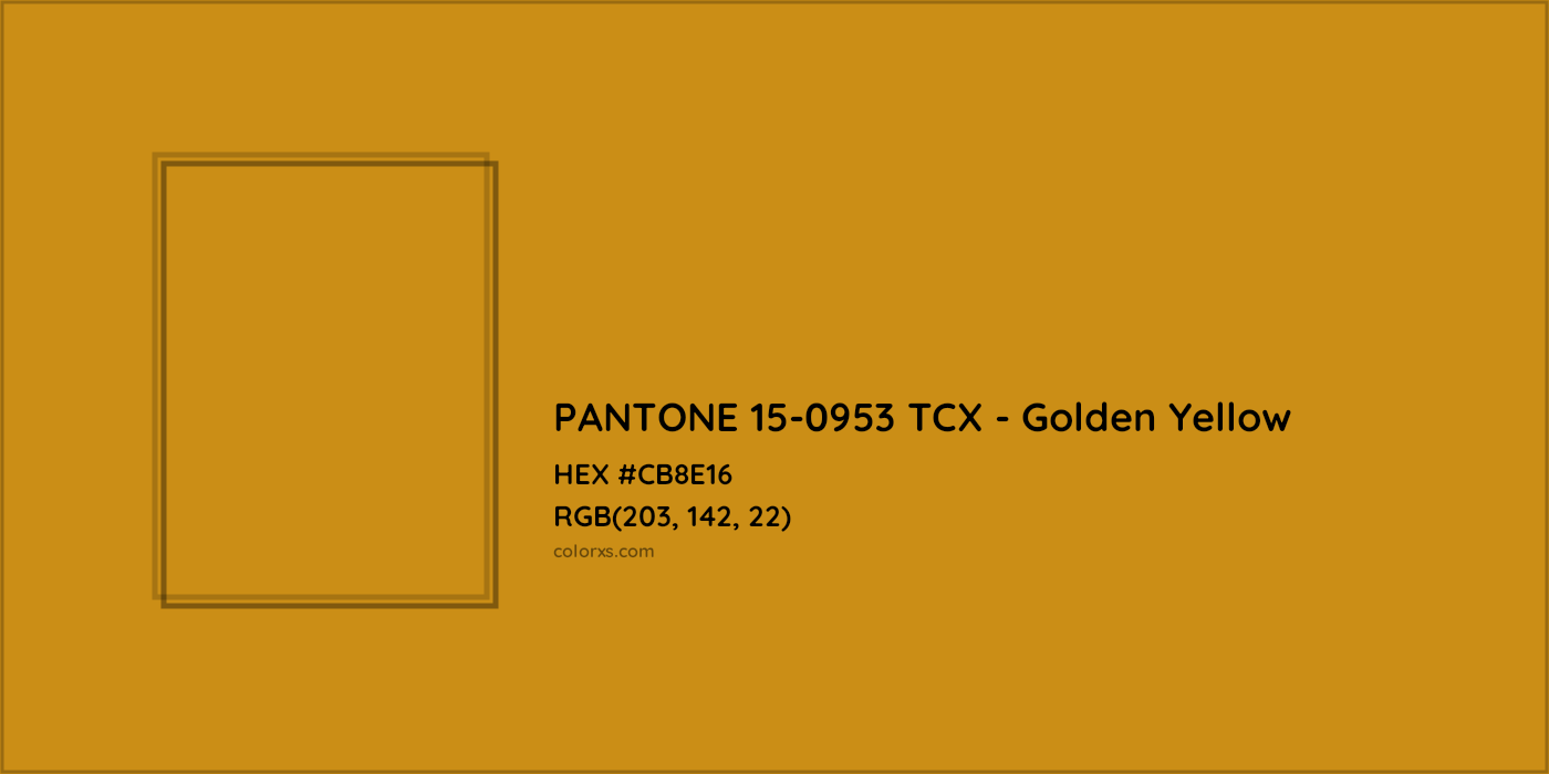 HEX #CB8E16 PANTONE 15-0953 TCX - Golden Yellow CMS Pantone TCX - Color Code