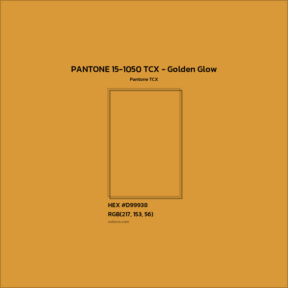 HEX #D99938 PANTONE 15-1050 TCX - Golden Glow CMS Pantone TCX - Color Code