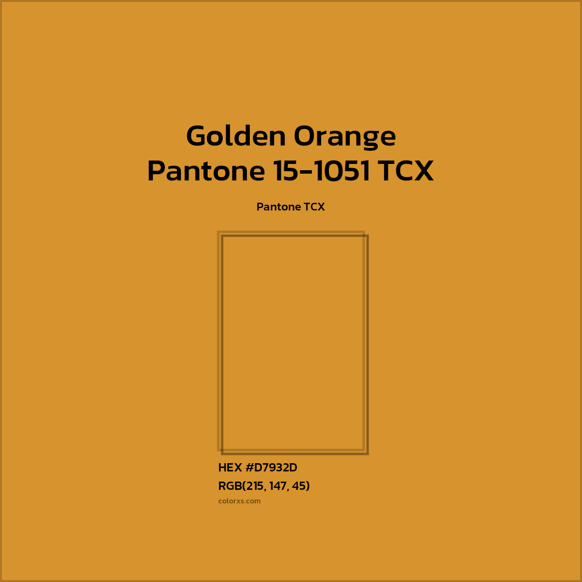 HEX #D7942E Pantone 15-1051 TCX - Golden Orange CMS Pantone TCX - Color Code