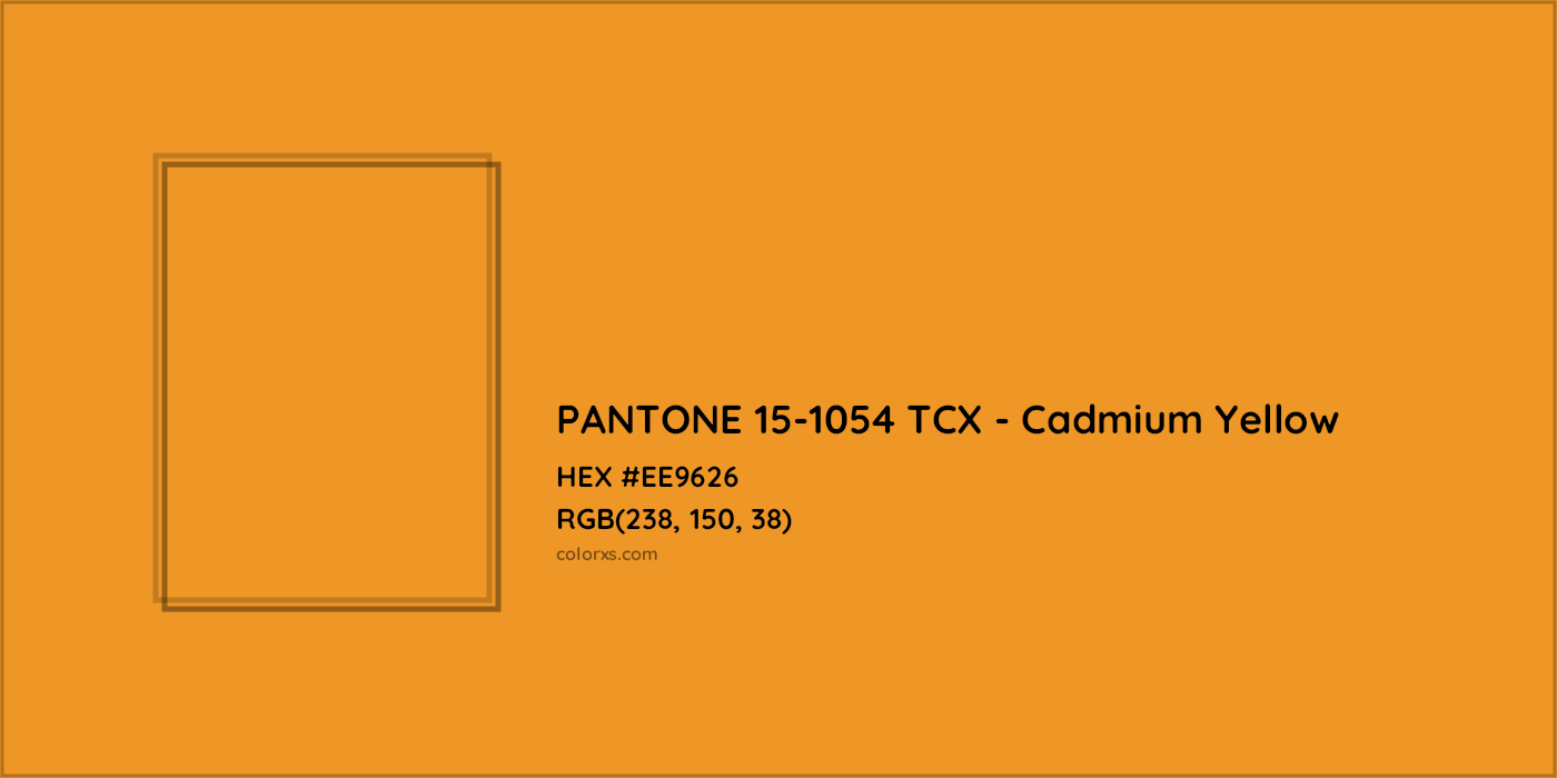 HEX #EE9626 PANTONE 15-1054 TCX - Cadmium Yellow CMS Pantone TCX - Color Code