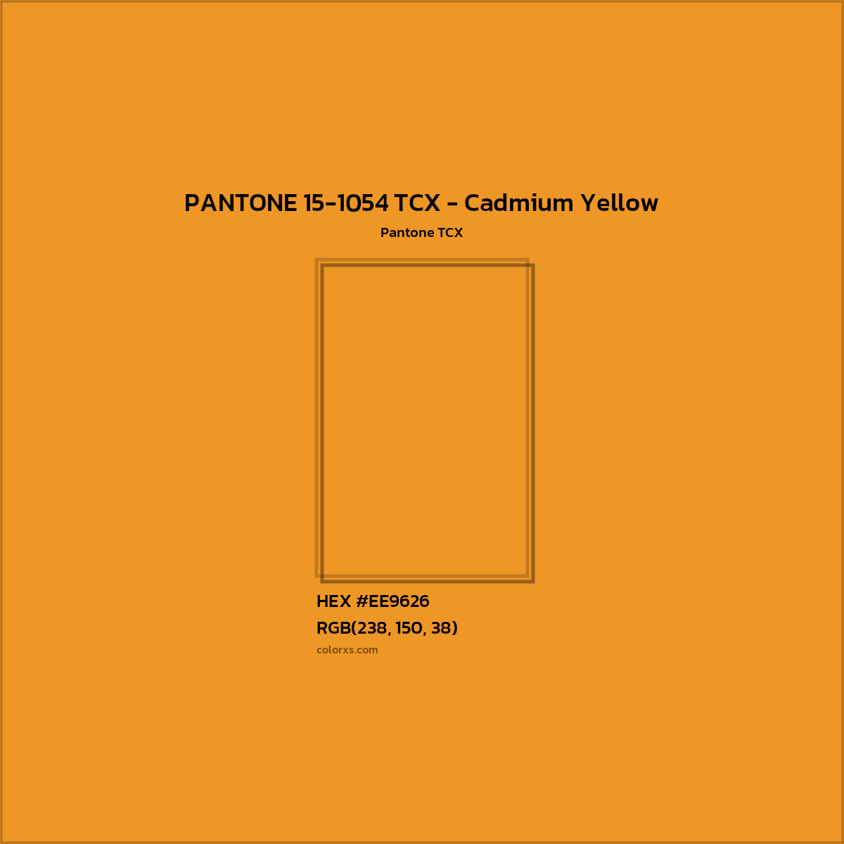 HEX #EE9626 PANTONE 15-1054 TCX - Cadmium Yellow CMS Pantone TCX - Color Code