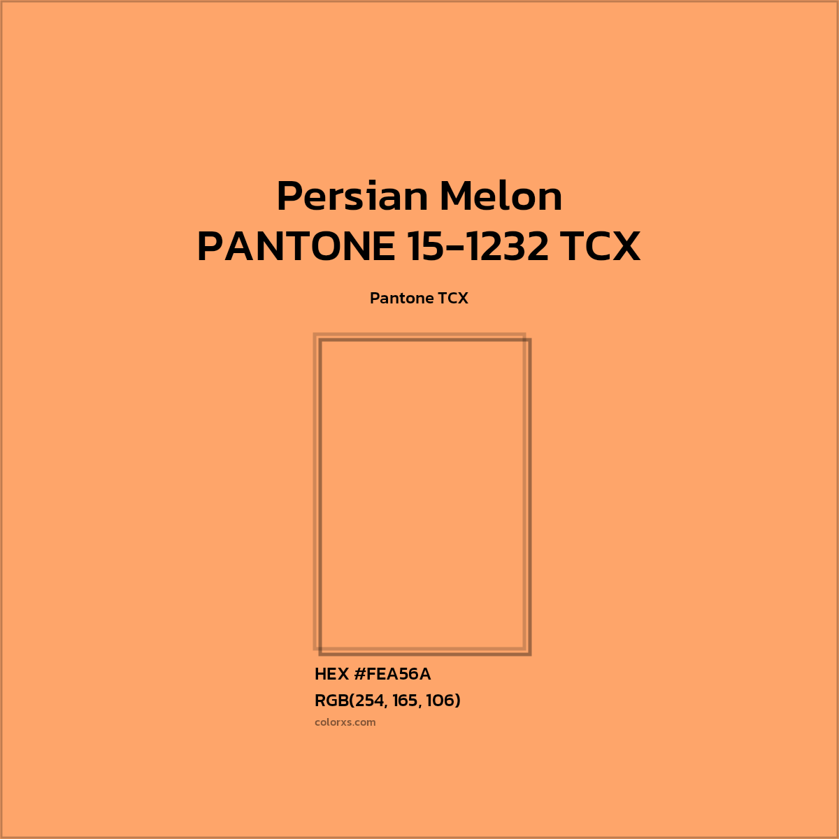 HEX #FEA56A PANTONE 15-1232 TCX - Persian Melon CMS Pantone TCX - Color Code